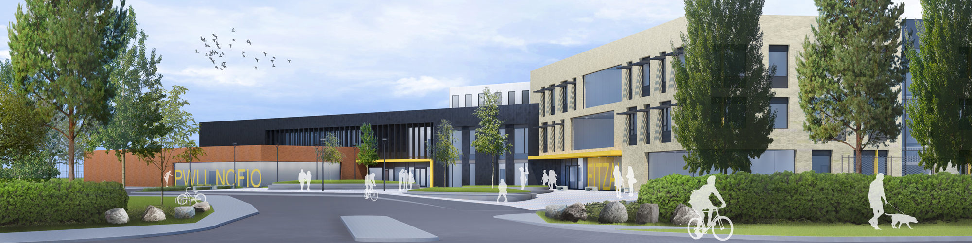 Fitzalan_slider Indicative view of proposed school building